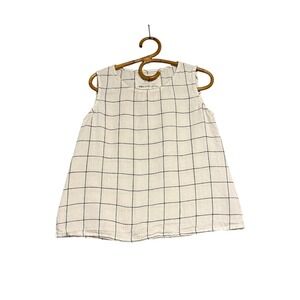 Not Perfect Linen | Linen Tank Cream Grey Check Size S/M